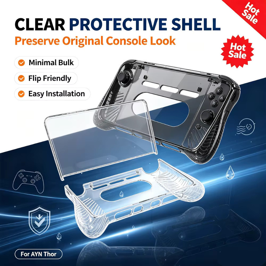 Transparente TPU-Schutzhülle für deine AYN Thor Handheld-Konsole mit rutschfestem Griff und Fallschutz - Bild 2