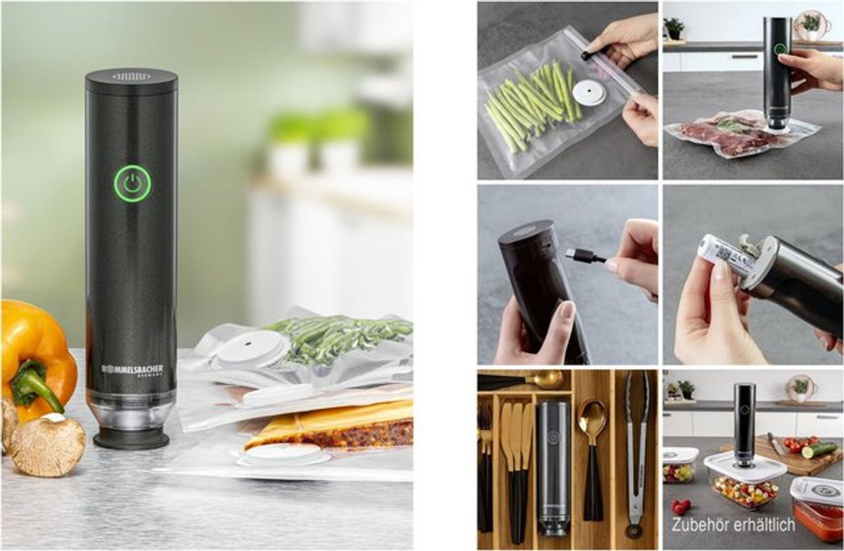 Rommelsbacher Hand-Vakuumiergerät VAC 25 in Anthrazit mit 1500 mAh Akku und USB-C Schnellaufladung - Bild 2