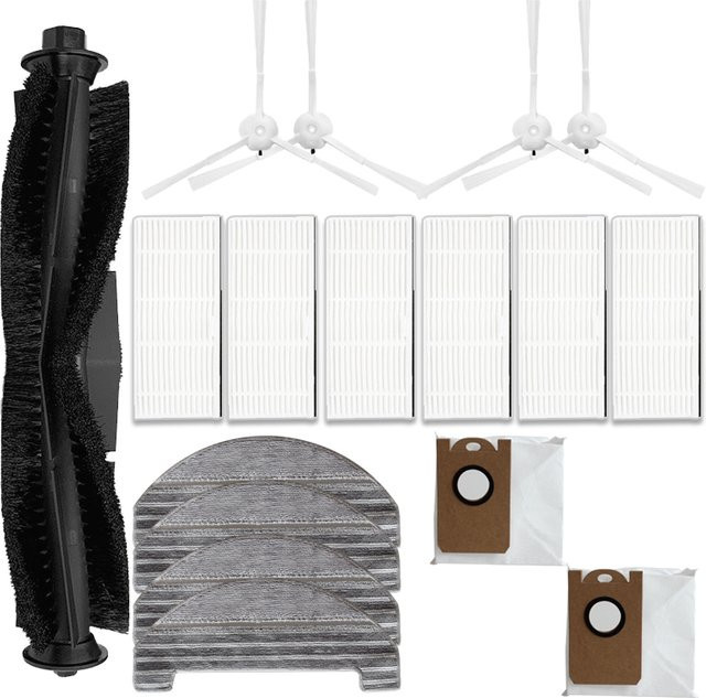 OSSIEAO Ersatzteil-Set für Proscenic M8 Pro: Walzenbürste, Seitenbürsten und HEPA-Mops in Weiß - Bild 1
