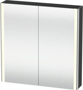 Duravit XSquare Universal-Spiegelschrank in Graphit matt mit LED-Beleuchtung, Sensor-Schalter und Steckdose, B/H/T: 80 x 80 x 15,5 cm - Bild 1