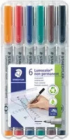 STAEDTLER Lumocolor non-permanent 316 Folienstifte, Multicolor, 6er Pack, feine Spitze - Bild 1
