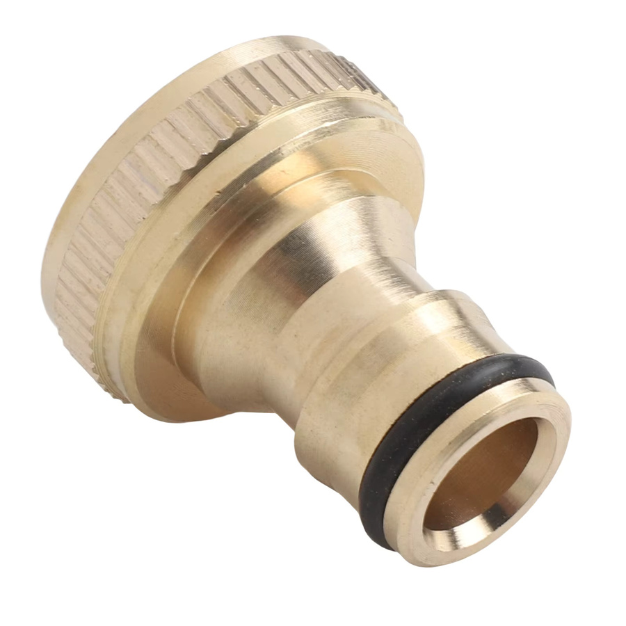 Vibratite Wasserhahnanschluss mit Schnellverschluss 3/4 Zoll auf 1/2 Zoll Wasserschlauchadapter in Gold mit Gummiring zur Bewässerung - Bild 4