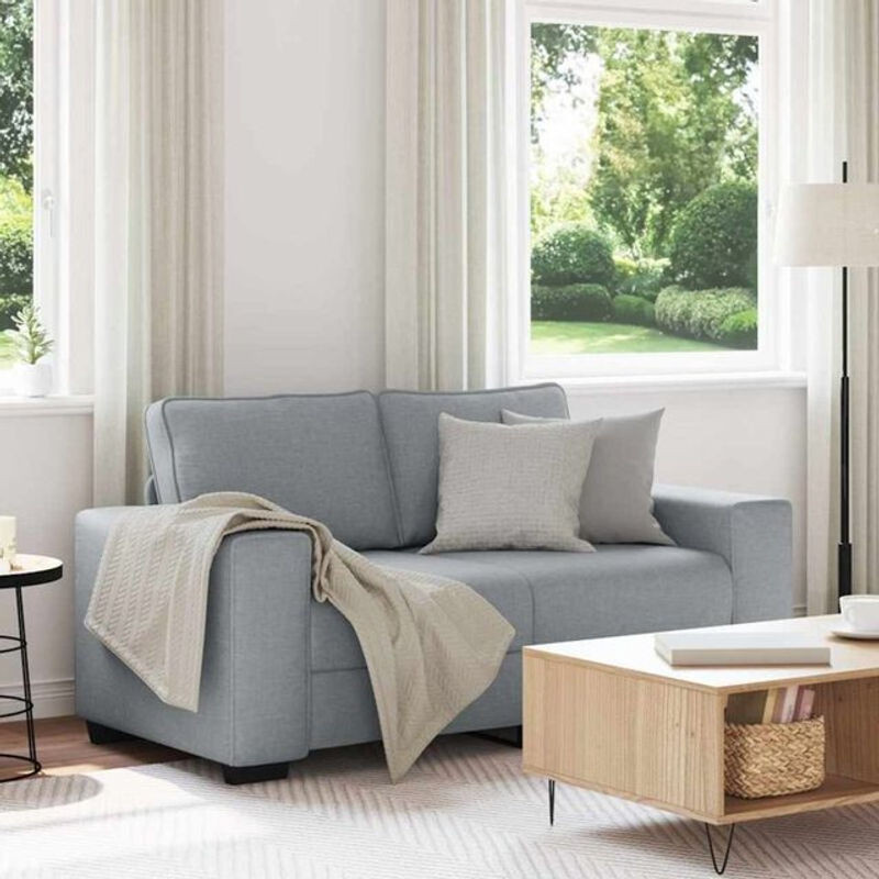 vidaxl 2-Sitzer-Sofa in Grau aus Stoff und Metall im modernen Design, Breite: 160 cm, Höhe: 82 cm, Tiefe: 77 cm - Bild 1