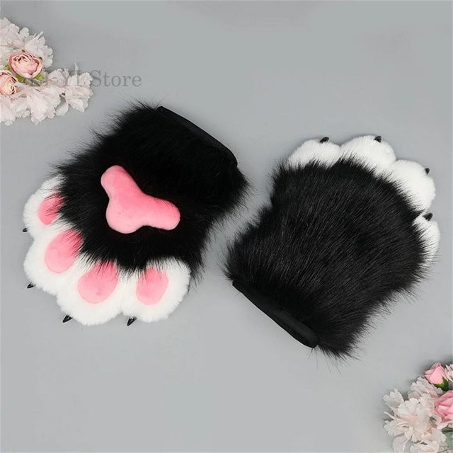 YIRAN Anime Katzenpfoten Handschuhe, Cosplay Kostüm Zubehör, 1 Paar - Bild 1
