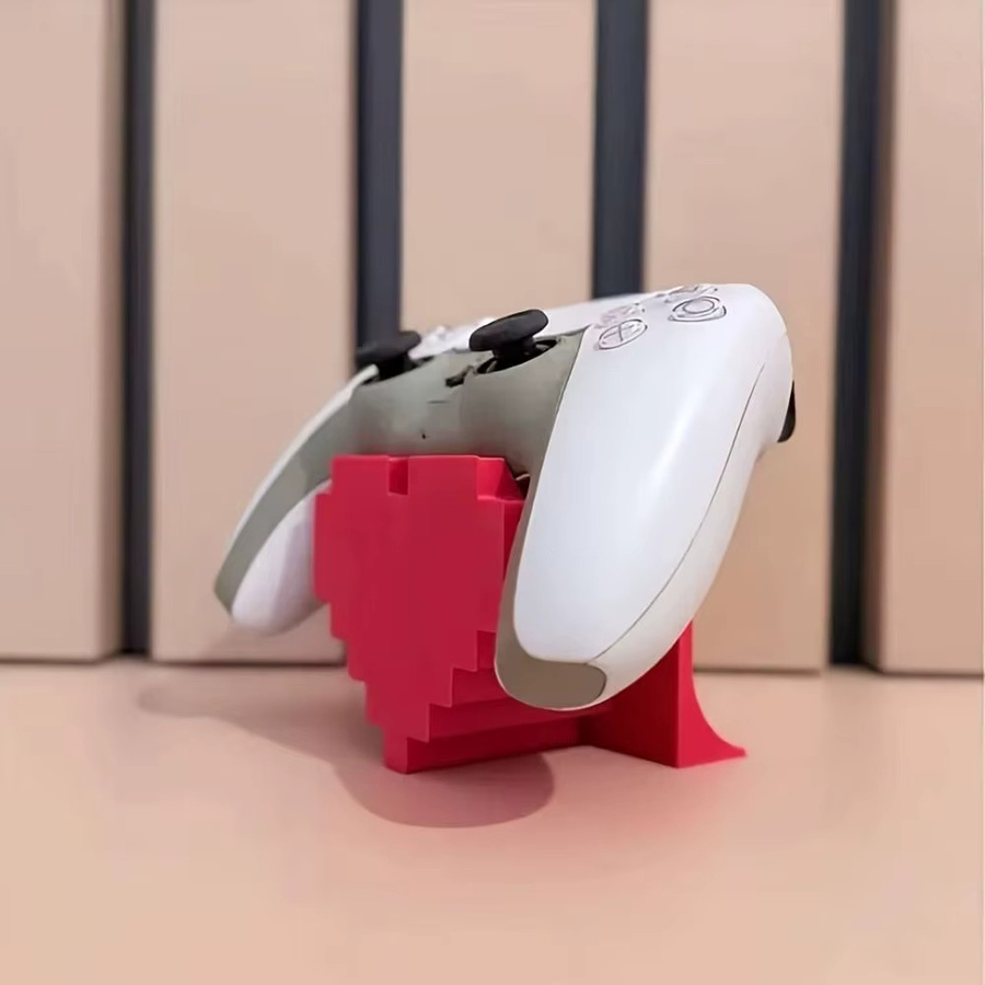 3D-gedruckter Herz-Spielzubehörhalter in Weiß aus Kunststoff zur Aufbewahrung von Spielcontrollern - Bild 4