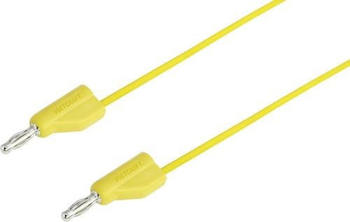 Voltcraft MSB-300 Messleitung mit Lamellenstecker 4mm aus Silikon in Gelb, Länge: 25 cm - Bild 1