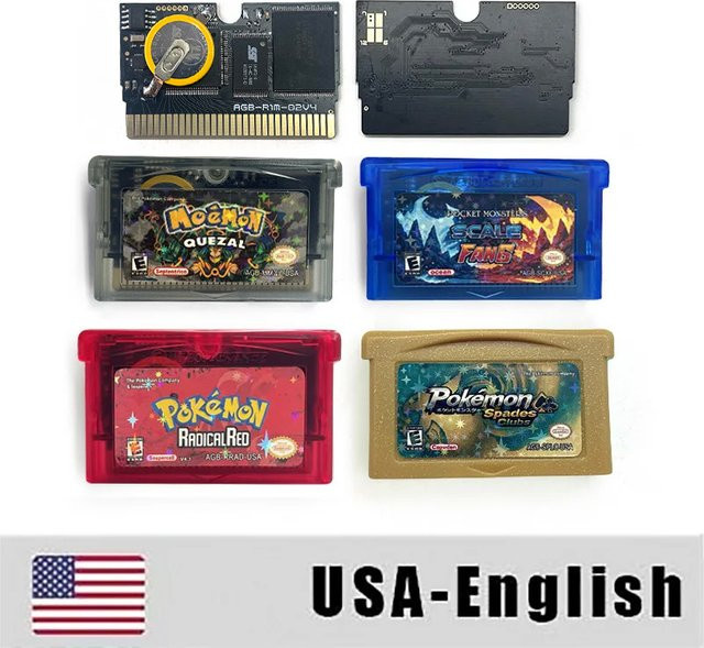 Pokemon Moemon Quezal Spades Clubs Pocket Monsters Scale Tans Radical Red GBA Spielmodul ROM Hack für Game Boy Advance - Bild 1