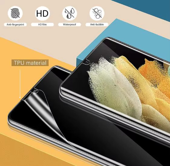 3 Stück Full Cover Hydrogel Displayschutzfolien für Samsung Galaxy S21 FE und S21 Plus, transparent - Bild 3
