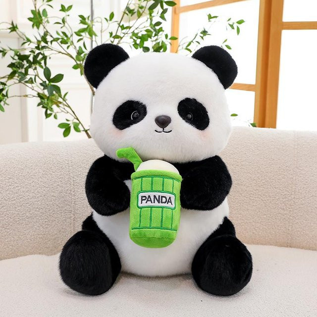 Milchtee Panda Plüschtier, Puppe, 35cm, Weiß - Bild 1
