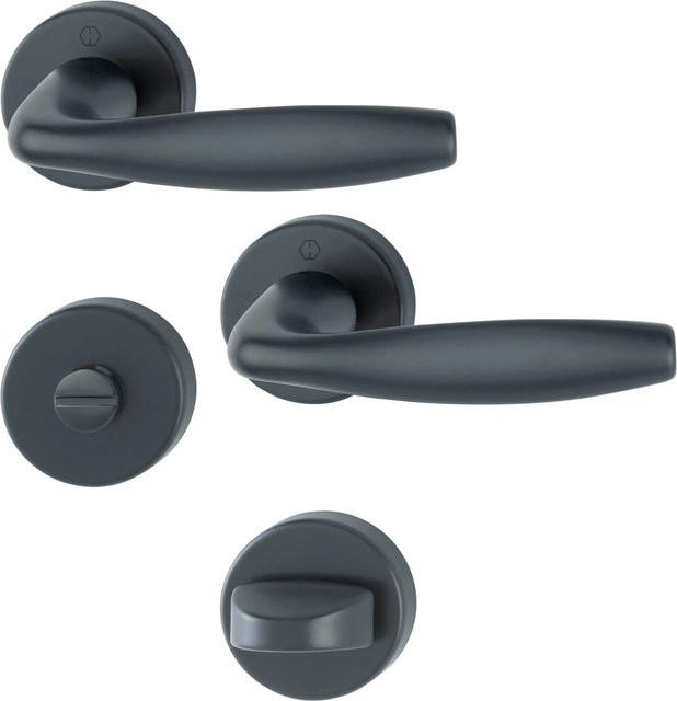 Hoppe Rossetten Garnitur New York WC Schwarz Matt - Bild 1