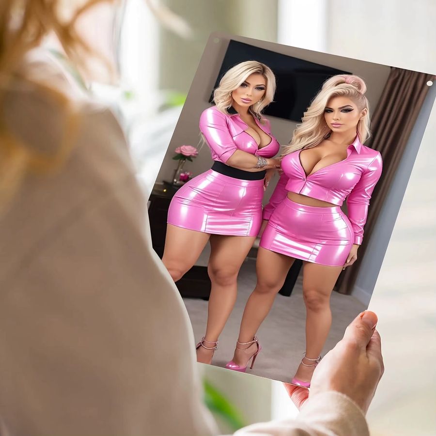 HELLOYOUNG Wandkunstschild aus Metall für Damen in Rosa, rechteckiges Wandbild zur Dekoration - Bild 4