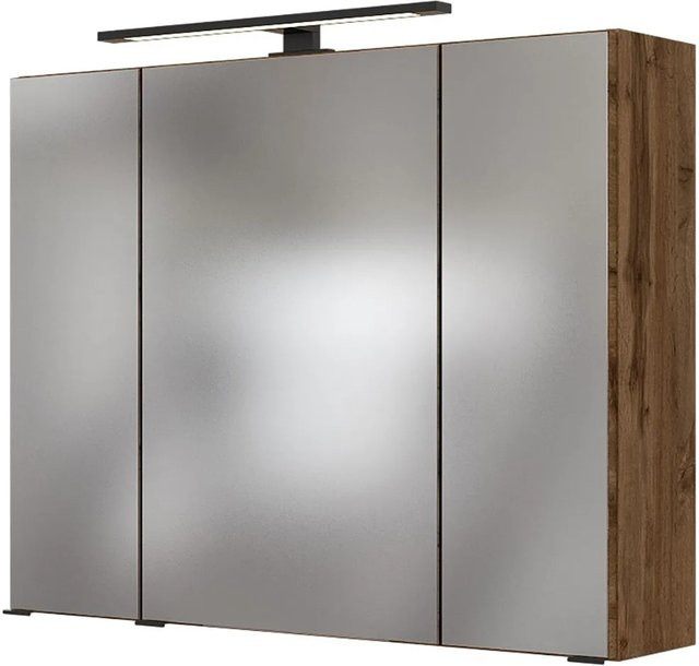 Held Möbel 3D-Spiegelschrank Rom in Wotaneiche, Breite: 80 cm, Höhe: 64 cm, Tiefe: 20 cm - Bild 1
