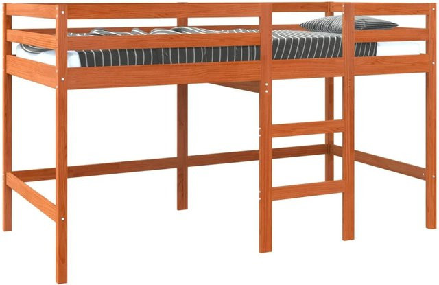 vidaXL Loft Bett aus massivem Kiefernholz in Wachsbraun, B/T/H: 90 x 190 cm - Bild 1