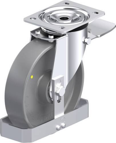 Blickle L-PO 200K-ST-ELS-FS Stahlblech-Lenkrolle in Grau und Blau mit 200 mm Rad-Durchmesser und 400 kg Tragfähigkeit - Bild 1