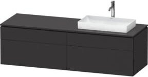 Duravit L-Cube Waschtischunterschrank in Grau Matt mit 2 Schranktüren, B/T/H: 162 x 55 x 48,2 cm - Bild 1