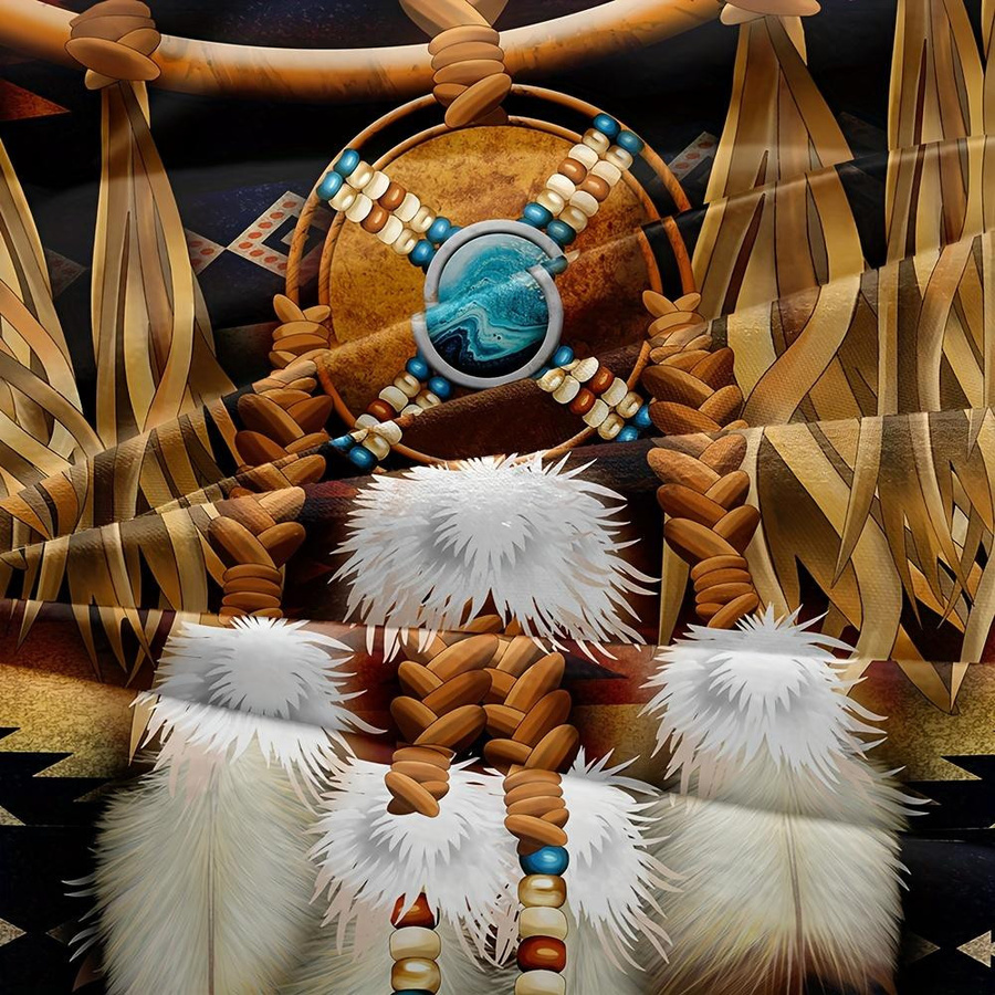 Tribe Bettwäscheset mit ethnischem Traumfänger und Adlerdruck, Multicolor, B/H: 150 x 200 cm, inklusive 2 Kissenbezügen (50 x 70 cm) - Bild 4