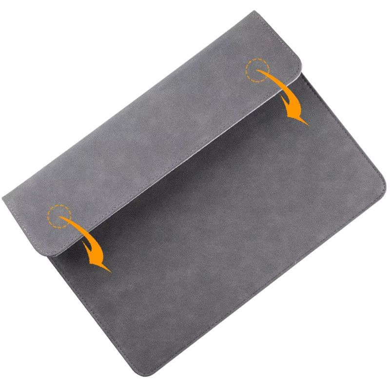Laptoptasche aus PU Leder für Apple MacBook Air 13, Air 15 sowie MacBook Pro 14 und 16 Zoll in Grau - Bild 3