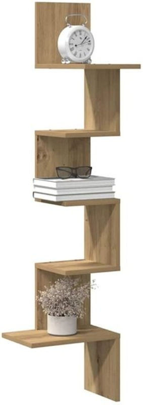 Vidaxl Wand-Eckregal Artisan-Eiche in Braun und Eiche Natur aus Holzwerkstoff, H x B x T: 127,5 x 32 x 32 cm - Bild 1