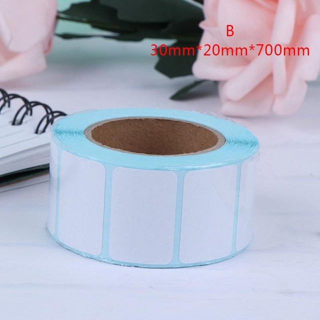 Jintian Selbstklebende Thermoetiketten in Weiß für den Direktdruck, 700 Stück pro Rolle - Bild 1