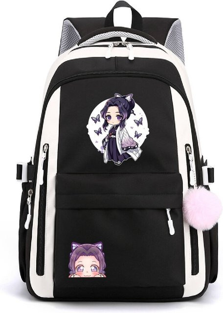 3-teiliges Schulrucksack-Set aus Oxford-Stoff in Schwarz mit Schultasche, Schultergurt und Federmäppchen - Bild 1