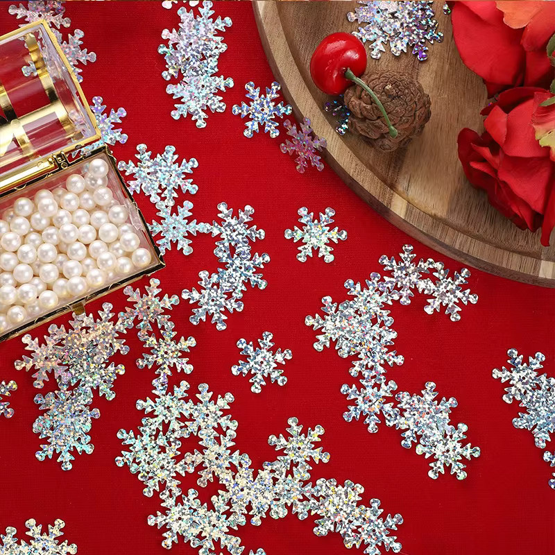 300 Stück Schneeflocken Konfetti aus Papier für Partys, Hochzeiten und Weihnachten - Bild 2