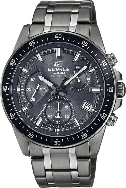 Casio Chronograph, Herrenuhr, Quarz, Edelstahl, Schwarz, 44 mm, 10 ATM - Bild 1