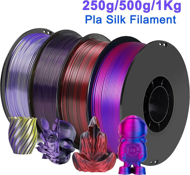 3D Maliang PLA-Seide Filament 1,75 mm zweifarbig lila und mehrfarbig, 250 g - Bild 1