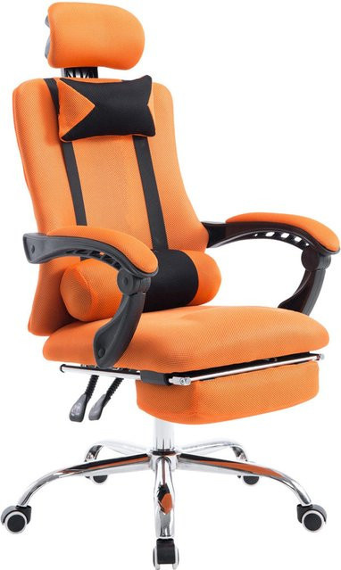 TPFLiving Bürostuhl Fellow in Orange mit Stoffbezug, Kopfstütze und Armlehnen - Bild 1