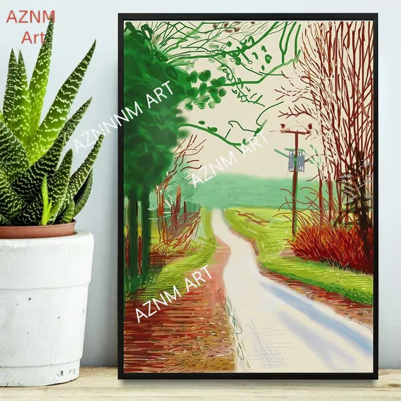 David Hockney Die Ankunft des Frühlings minimalistisches Leinwandgemälde für deine moderne Heimdekoration - Bild 2