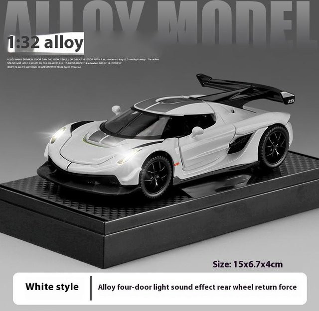 Linyi toy car Jesko Supercar Modellauto, 1:32, Metall, mit Licht und Sound, ab 14 Jahren - Bild 1
