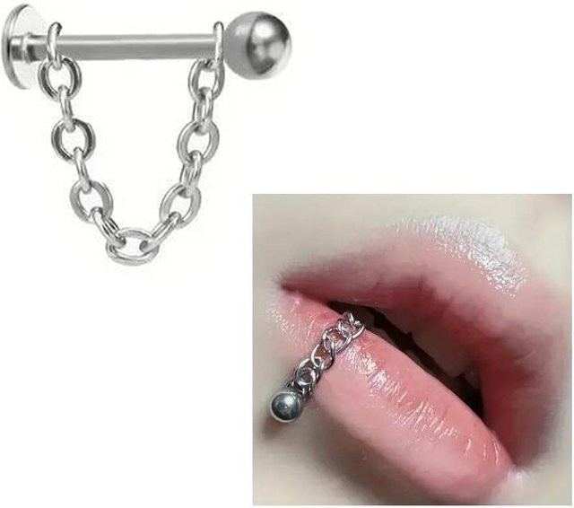 Lippen- und Augenbrauenstecker Edelstahl, Silber, Damen, 8mm x 1.2mm - Bild 1