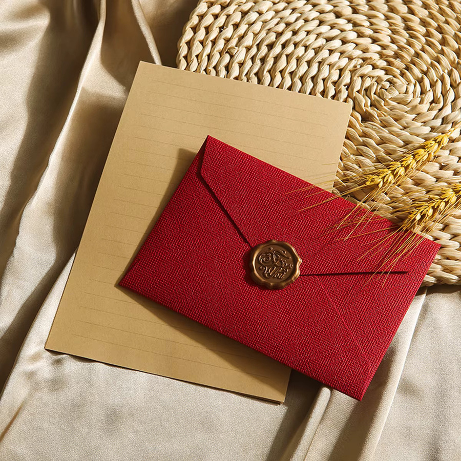 Deluxe Leinen-Briefumschläge und Briefpapier-Set mit Wachssiegel in Grau - Bild 2