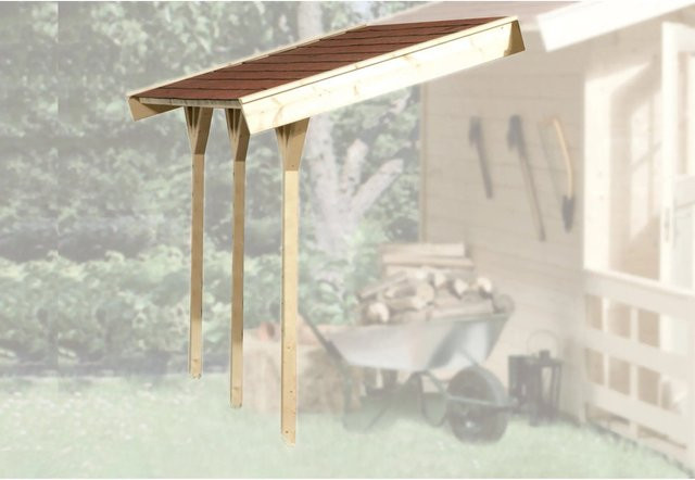 WEKA Schleppdach aus Holz für Gartenhäuser in Natur und Beige, Breite: 120 cm, Tiefe: 230 cm - Bild 1
