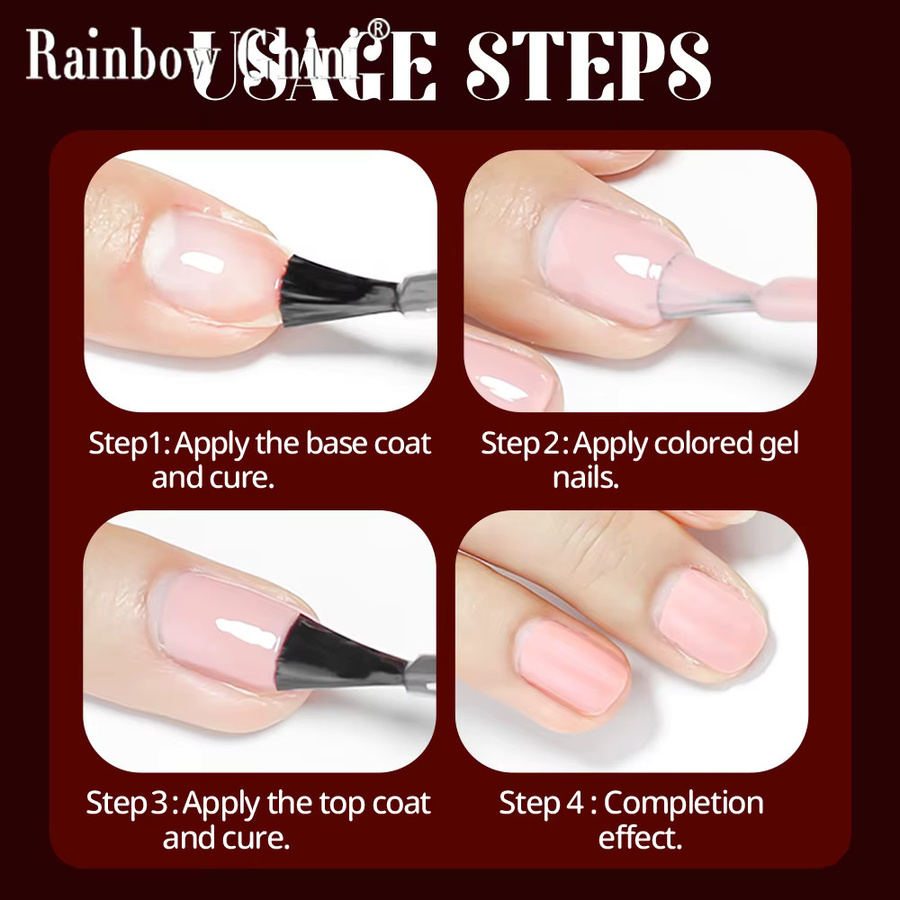 Rainbow Ghini UV-Gel-Lack, Weinrot, Schimmernd, 15 ml - Bild 3