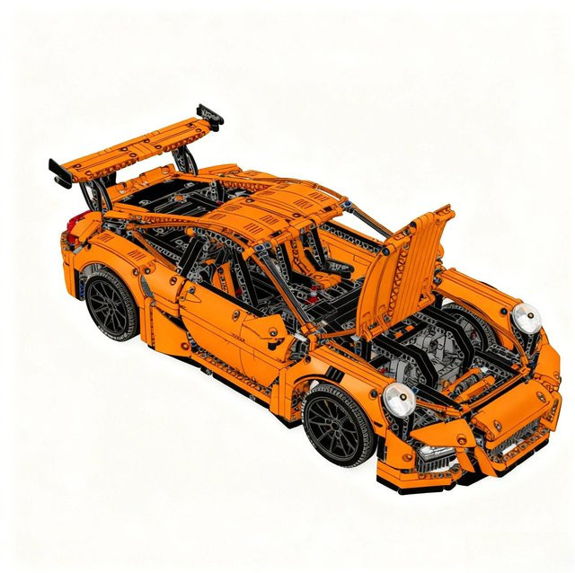 Wucifang Bags Oranger Supersportwagen, Bausteine, 2704 Teile, ab 6 Jahren - Bild 1