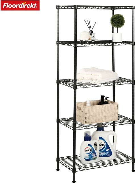 Karat Metallregal Rocky Gitterregal mit 5 Böden in Schwarz B/T/H: 55 x 35 x 140 cm - Bild 2