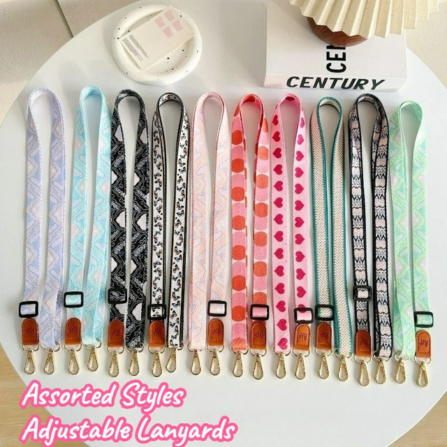 Verstellbares Handy-Umhängeband mit Metallhaken und Polka-Dot-Taschenanhänger in Multicolour für Unisex - Bild 1