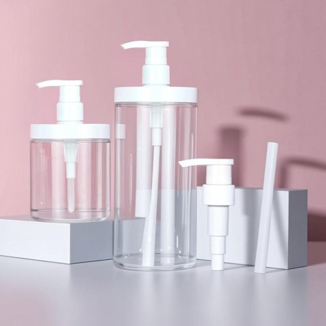 HNKMP Nachfüllbare Pumpflasche für Seifenspender und Lotion, transparent, 500 ml - Bild 1