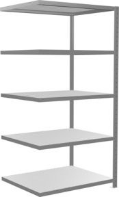Schulte Anbauregal Steckregal MULTIplus330 verzinkt in Silver und Grey mit 5 verstellbaren Fachböden, B/T/H: 200 x 100 x 80 cm - Bild 1