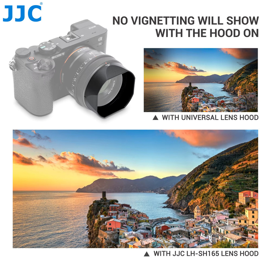 JJC Gegenlichtblende Schwarz für Sony FE 24mm F2.8 G, FE 40mm F2.5 G und FE 50mm F2.5 G Objektive ersetzt ALC-SH165 und ALC-SH166 - Bild 3