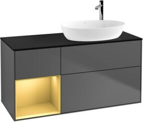 V&B Waschtischunterschrank Finion mit Wandbeleuchtung, Anthrazit, Breite: 120 cm, Höhe: 60,3 cm, Tiefe: 50,1 cm - Bild 1
