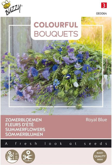 Buzzy Colourful Bouquets Blumenmischung Royal Blue Samen für den Garten in Blautönen, ca. 3 g - Bild 1