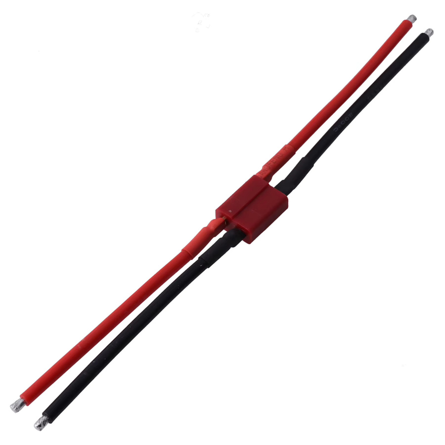 HobbyPark T-Stecker Deans Verlängerungskabel Männlich/Weiblich, 80mm, 14AWG, Rot - Bild 2