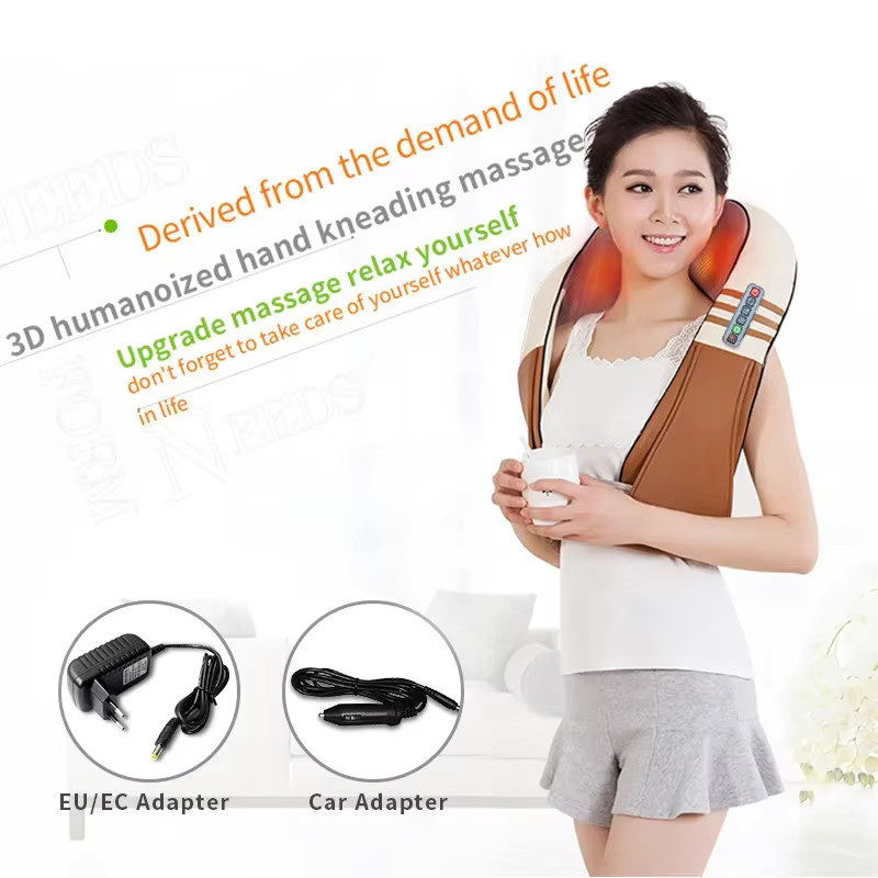 jinKaiRui U-Form Elektrischer Shiatsu Nacken- und Schultermassager mit Infrarot-Heizfunktion für Körper, Auto und Zuhause - Bild 3