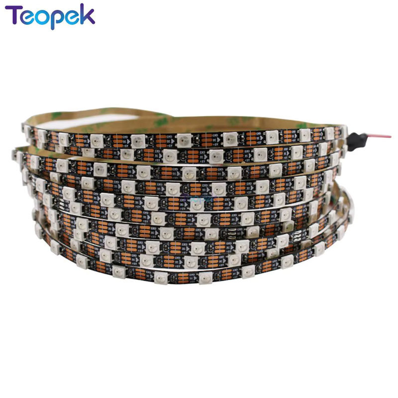 Teopek WS2812B RGBIC Pixel-LED-Streifen, individuell adressierbarer SMD LED-Streifen mit 60 LEDs/m, IP20, 5 V, Multicolor und Weiß, schmale Leiterplatte - Bild 2