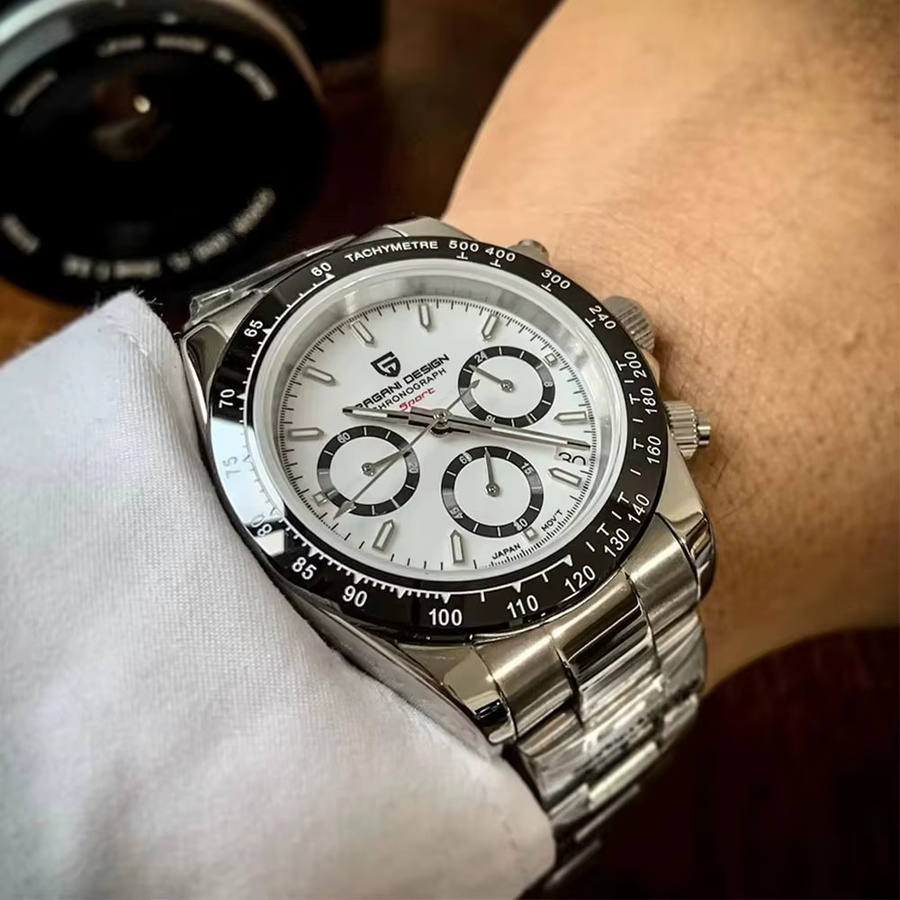 PAGANI DESIGN Chronograph, Quarz, Edelstahl, Silber, Herren - Bild 3