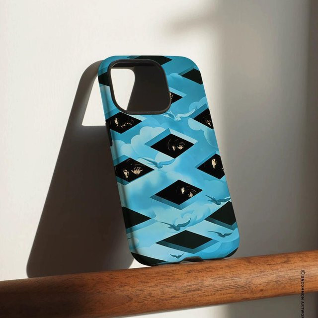W-Who Band Handyhülle für iPhone 17 16 15 14 13 12 Pro Max Plus mit glänzender HD-Doppelschicht-Flüssighartschale in Weiß und Blau - Bild 1