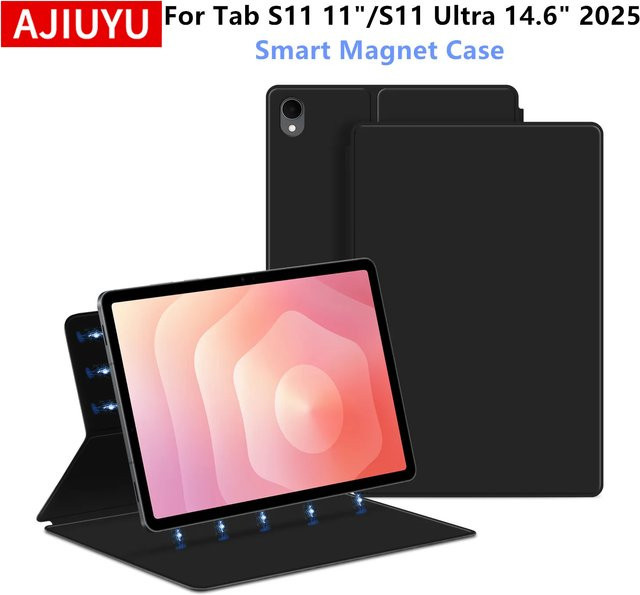 AJIUYU Magnetische Smart Book Cover Hülle für Samsung Galaxy Tab S11 und Tab S11 Ultra in Schwarz oder Grün - Bild 1