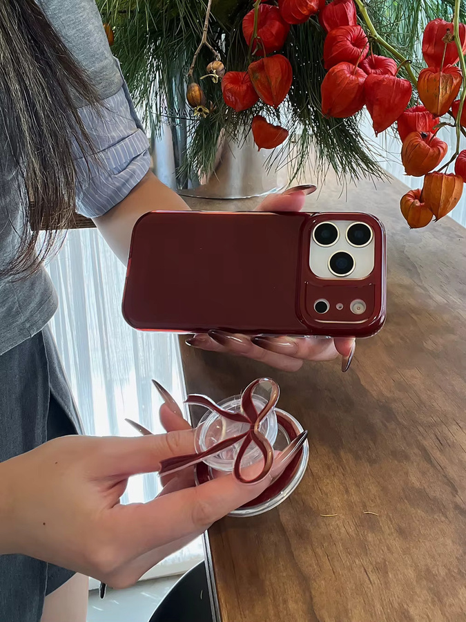 Retro Vintage Magnetische Schutzhülle für Apple iPhone 13 14 15 16 17 Pro Max mit MagSafe und Wireless Charging in Weinrot - Bild 4