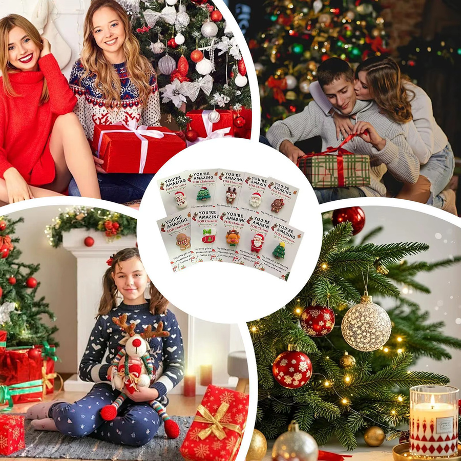 10 Stück Weihnachtstaschen aus Papier mit Karten für Weihnachtsgeschenke - Bild 4